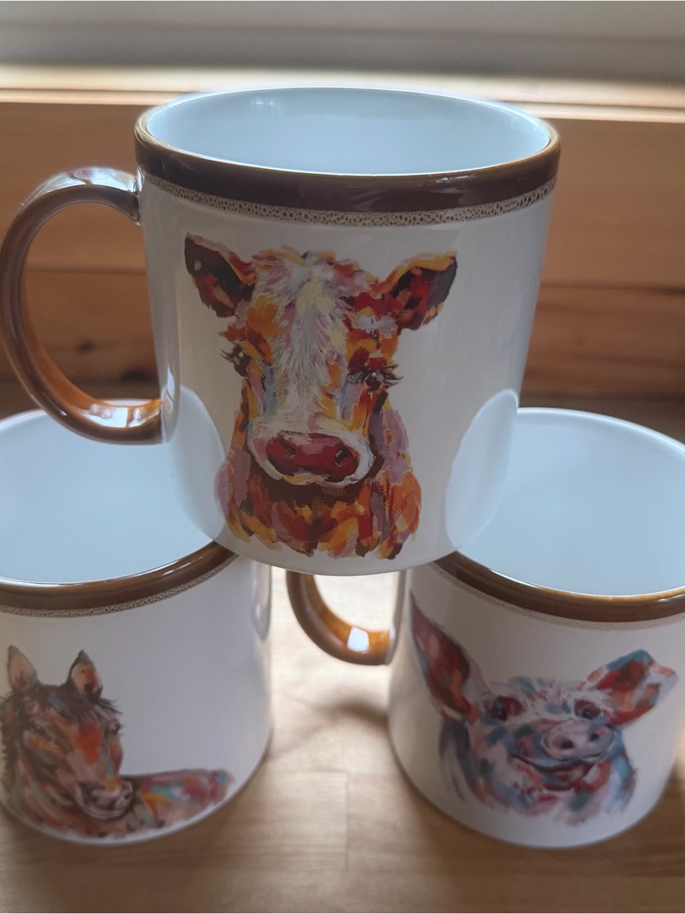 Farmhouse  Ceramic Mug - Brown Trim